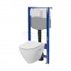 CERSANIT - Set C34 - stelaż podtynkowy AQUA 50 MECH QF + miska zawieszana MILLE PLUS CleanOn + deska duroplastowa SLIM antybakteryjna, wolnoopadająca, z funkcją łatwego wypinania  S701-813